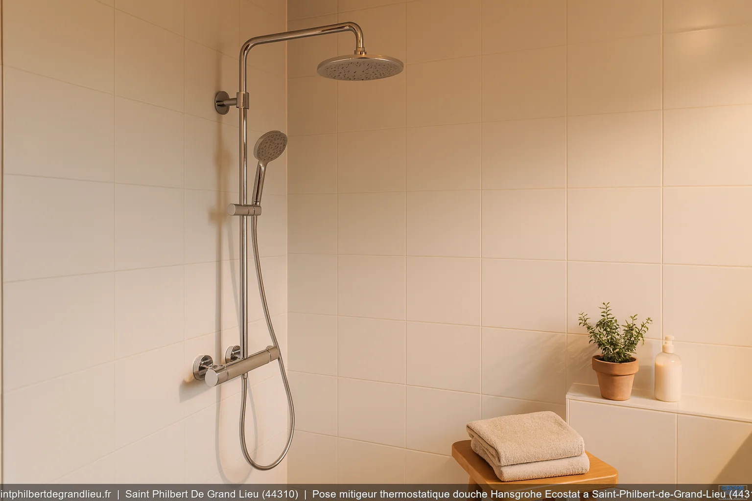 Pose mitigeur thermostatique douche Hansgrohe Ecostat a Saint-Philbert-de-Grand-Lieu (44310)